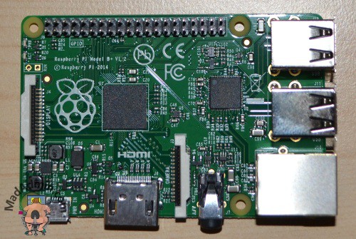 Raspberry PI model B+ közelről